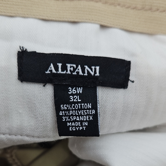 Alfani Men's Khaki Chinos Water Repellent Stretch 36x32 Workwear Made In Egypt - Picture 8 of 8